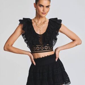 Charo Ruiz Black Ruffled Skirt Set